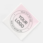 Eenvoudige Logo vervanging & bewerkbare tekst roze Servet (Hoek)