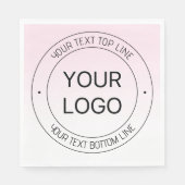 Eenvoudige Logo vervanging & bewerkbare tekst roze Servet (Voorkant)