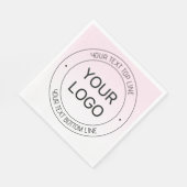 Eenvoudige Logo vervanging & bewerkbare tekst roze Servet (Hoek)