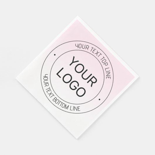 Eenvoudige Logo vervanging & bewerkbare tekst roze Servet (Hoek)