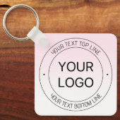 Eenvoudige Logo vervanging & bewerkbare tekst roze Sleutelhanger (Voorkant)