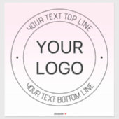 Eenvoudige Logo vervanging & bewerkbare tekst roze Sticker (Vel)