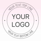 Eenvoudige Logo vervanging & bewerkbare tekst roze Sticker (Voorkant)