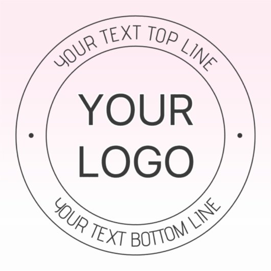 Eenvoudige Logo vervanging & bewerkbare tekst roze Sticker (Voorkant)