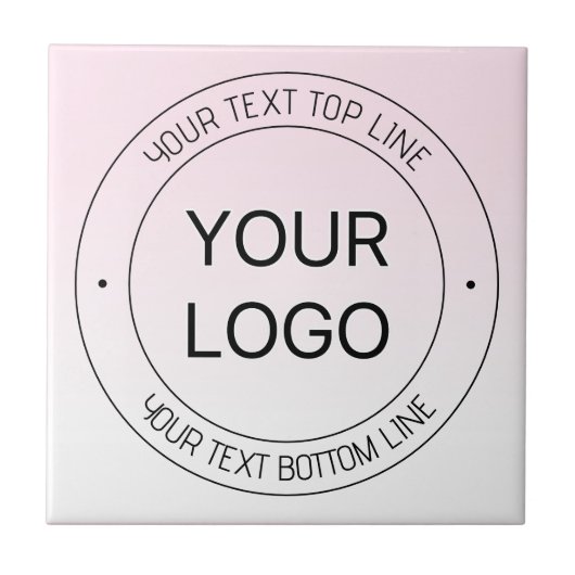 Eenvoudige Logo vervanging & bewerkbare tekst roze Tegeltje (Voorkant)
