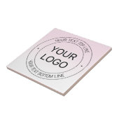 Eenvoudige Logo vervanging & bewerkbare tekst roze Tegeltje (Zijkant)