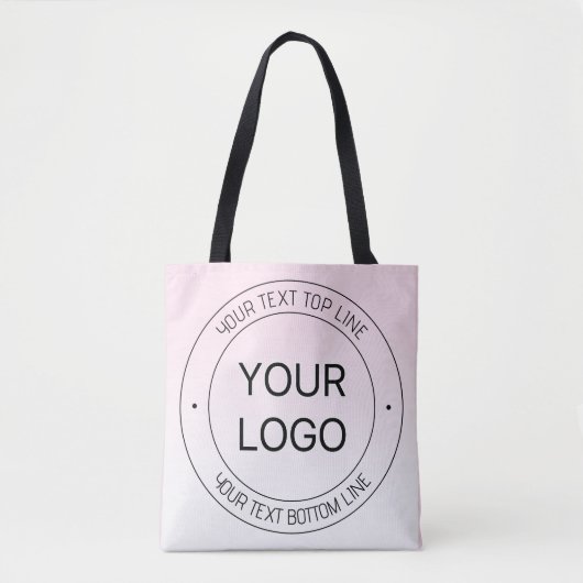Eenvoudige Logo vervanging & bewerkbare tekst roze Tote Bag (Voorkant)