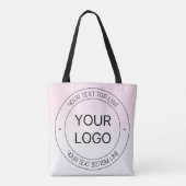 Eenvoudige Logo vervanging & bewerkbare tekst roze Tote Bag (Achterkant)