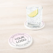 Eenvoudige Logo vervanging & bewerkbare tekst roze Zandsteen Onderzetter (Zijkant)