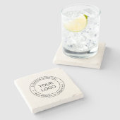 Eenvoudige Logo-vervanging en bewerkbare tekst | G Stenen Onderzetter (Zijkant)