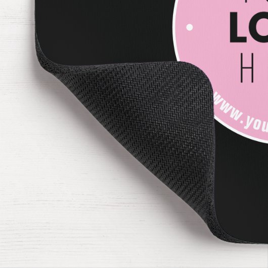 Eenvoudige Logo-vervanging en bewerkbare tekst | R Muismat (Hoek)