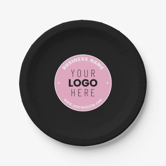 Eenvoudige Logo-vervanging en bewerkbare tekst | R Papieren Bordje (Voorkant)