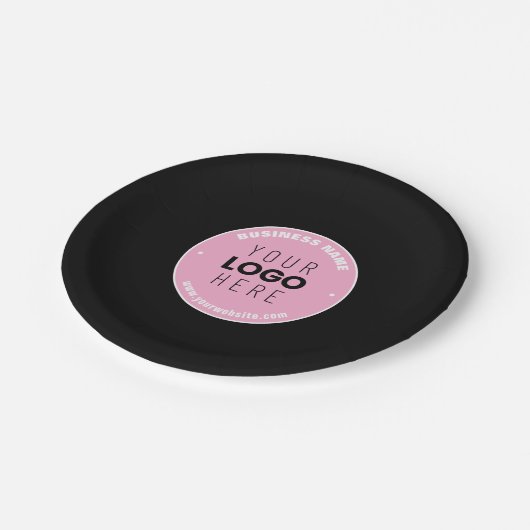 Eenvoudige Logo-vervanging en bewerkbare tekst | R Papieren Bordje (Gekanteld)