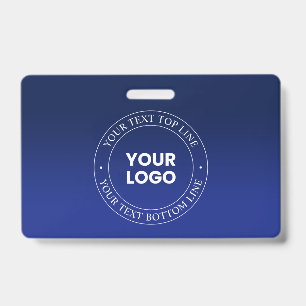 Eenvoudige Logo vervanging & tekst Donkerblauw v Badge