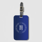 Eenvoudige Logo vervanging & tekst | Donkerblauw v Bagagelabel (Voorkant (verticaal))