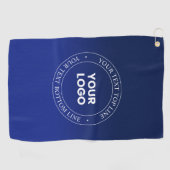 Eenvoudige Logo vervanging & tekst | Donkerblauw v Golfhanddoek (Horizontaal)