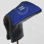 Eenvoudige Logo vervanging & tekst | Donkerblauw v Golfheadcover (3/4 voorkant)