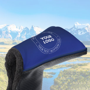 Eenvoudige Logo vervanging & tekst   Donkerblauw v Golfheadcover