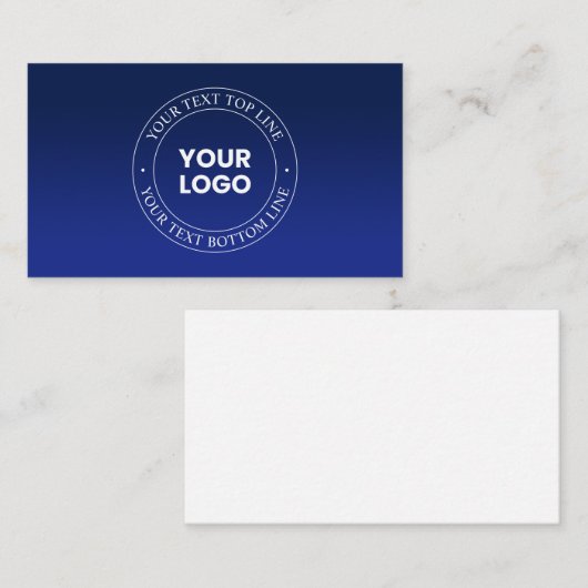 Eenvoudige Logo vervanging & tekst | Donkerblauw v Informatiekaartje (Voorkant / Achterkant)