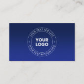 Eenvoudige Logo vervanging & tekst | Donkerblauw v Informatiekaartje (Voorkant)