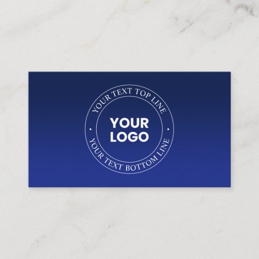 Eenvoudige Logo vervanging & tekst | Donkerblauw v Informatiekaartje (Voorkant)