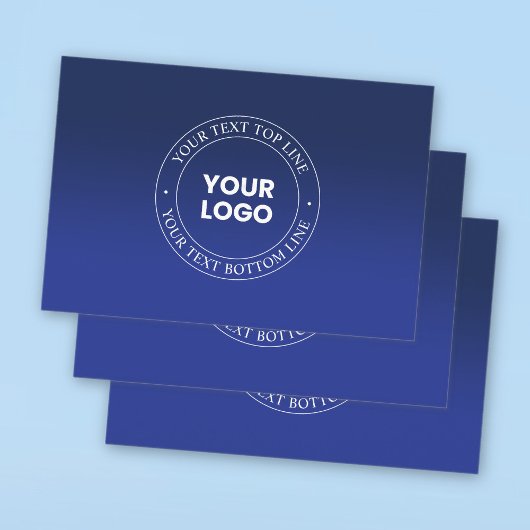 Eenvoudige Logo vervanging & tekst | Donkerblauw v Inpakpapier Vel