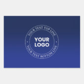 Eenvoudige Logo vervanging & tekst | Donkerblauw v Inpakpapier Vel (Voorkant 2)