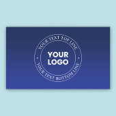 Eenvoudige Logo vervanging & tekst | Donkerblauw v Rechthoekige Sticker