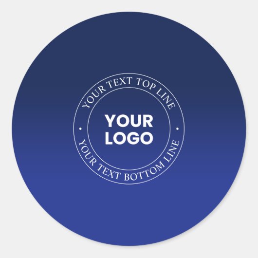 Eenvoudige Logo vervanging & tekst | Donkerblauw v Ronde Sticker (Voorkant)