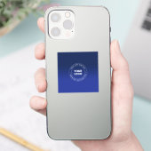 Eenvoudige Logo vervanging & tekst | Donkerblauw v Sticker (Telefoon)