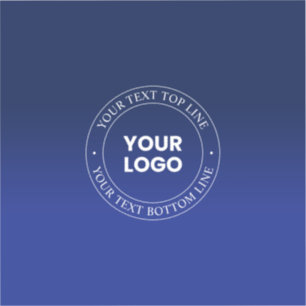 Eenvoudige Logo vervanging & tekst   Donkerblauw v Sticker