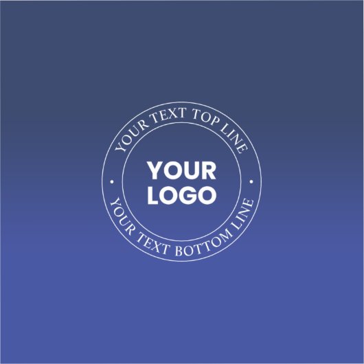 Eenvoudige Logo vervanging & tekst | Donkerblauw v Sticker (Voorkant)