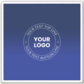 Eenvoudige Logo vervanging & tekst | Donkerblauw v Sticker (Voorkant)