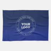 Eenvoudige Logo vervanging & tekst | Donkerblauw v Theedoek (Horizontaal)