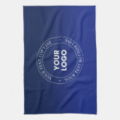 Eenvoudige Logo vervanging & tekst | Donkerblauw v Theedoek (Verticaal)