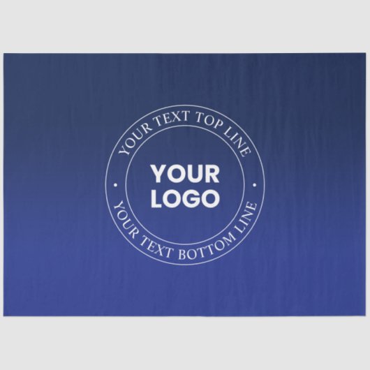 Eenvoudige Logo vervanging & tekst | Donkerblauw v Tissuepapier (Voorkant)