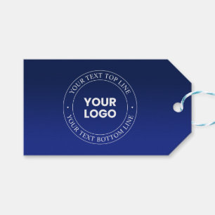 Eenvoudige logo-vervanging & tekst Donkerblauwe Cadeaulabel