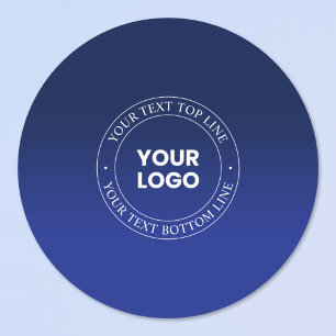 Eenvoudige logo-vervanging & tekst Donkerblauwe Ronde Sticker