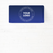 Eenvoudige logo-vervanging & tekst | Donkerblauwe  Spandoek (Insitu)