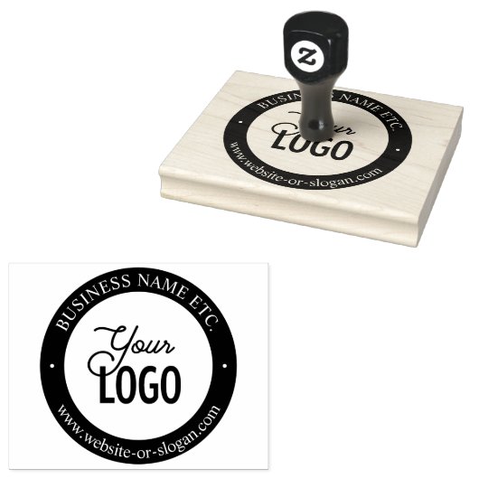 Eenvoudige Logo vervanging &  tekst rubber Rubberstempel (Gestempeld)