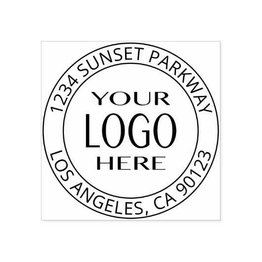 Eenvoudige Logo vervanging &  tekst Rubberstempel (Afrduk)