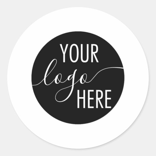 Eenvoudige Logo voor aangepast bedrijf Ronde Sticker (Voorkant)