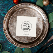 Eenvoudige logo voor promotie in zwarte en witte t servet