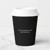 Eenvoudige Logo voor zwart-wit bedrijf Papieren Bekers (Achterkant)