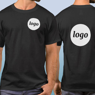 Eenvoudige Logo Wapenschild en Achter Promotionele T-shirt