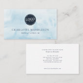Eenvoudige Logo Waterverf Minimalist Professional Visitekaartje (Voorkant / Achterkant)
