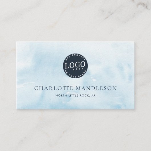 Eenvoudige Logo Waterverf Minimalist Professional Visitekaartje (Voorkant)