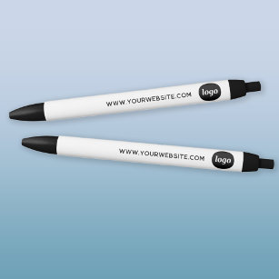 Eenvoudige Logo Website Bedrijfspromotie Zwarte Inkt Pen
