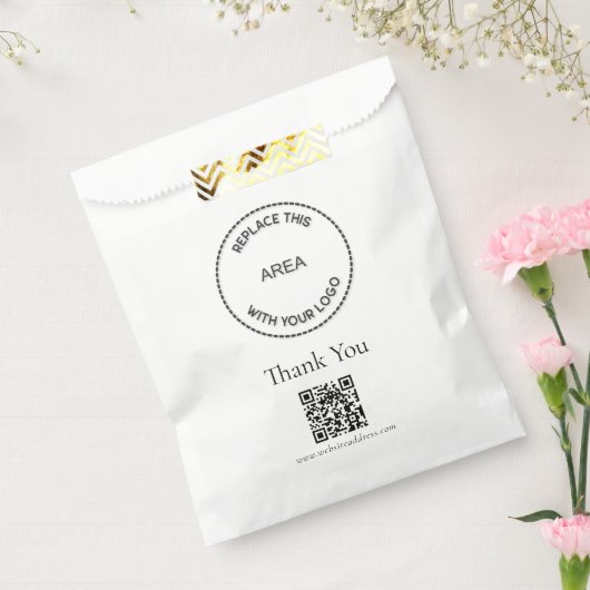 Eenvoudige Logo Website QR Code Winkel Bedankt Tas Bedankzakje (Gezegeld)