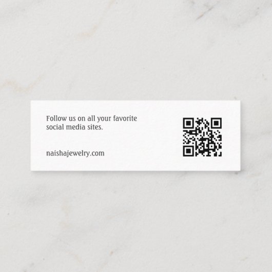 Eenvoudige Logo White Earning Display met QR-code Mini Visitekaartje (Achterkant)